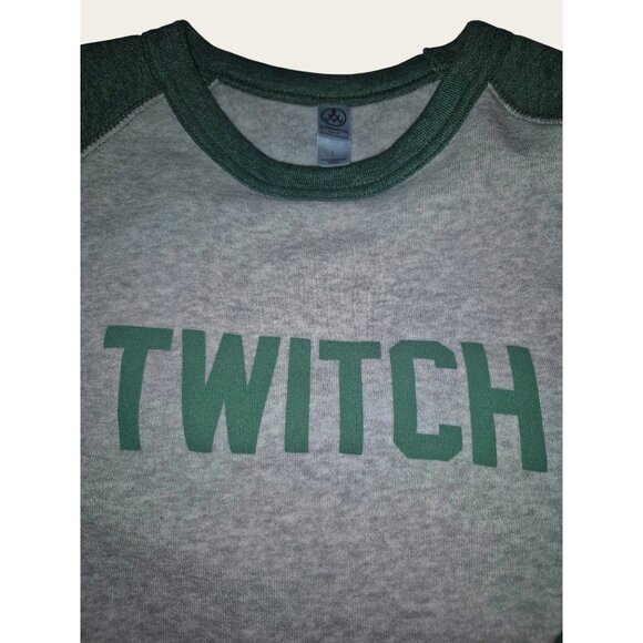 Twitch Raglan Sweatshirt Large By Alternative Apparel Gray Green - Picture 4 of 7